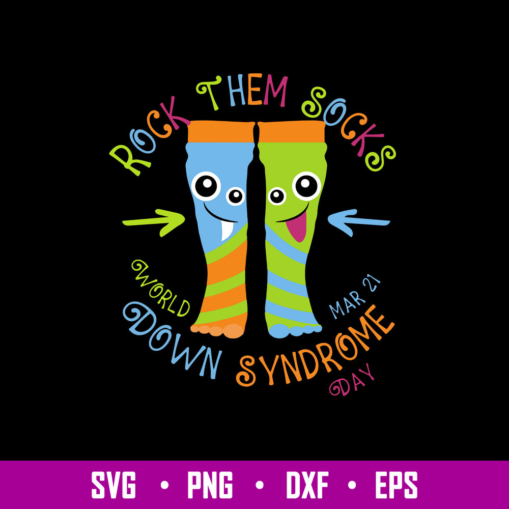 Rock Them Socks World Down Syndrome Awareness Day Svg, Png Dxf Eps File.jpg