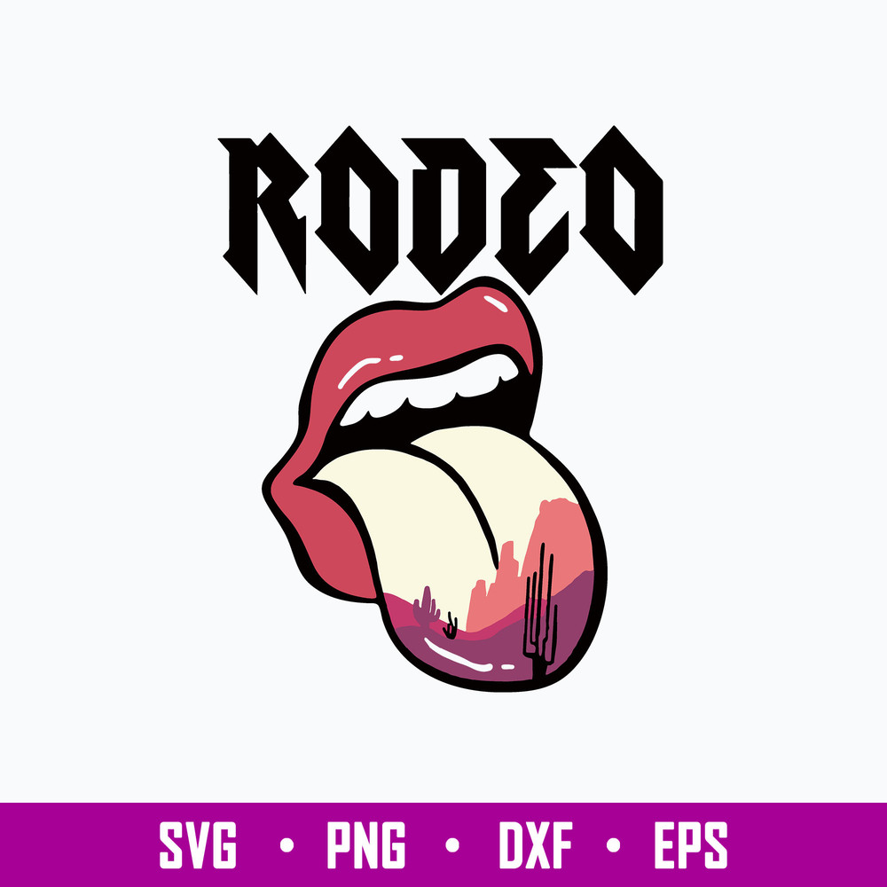 Rodeo Cactus Lips Tongue Svg, Tongue Svg, Png Dxf Eps FIle.jpg