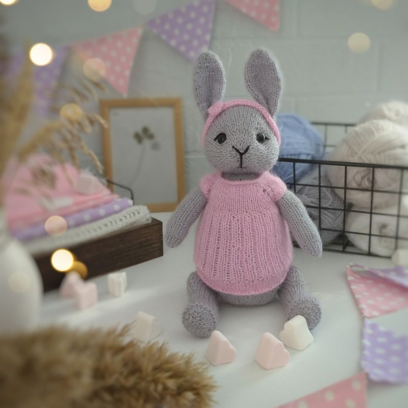 Bunny knitting pattern-Tia The Little Bunny. Knitted Animal | Inspire ...
