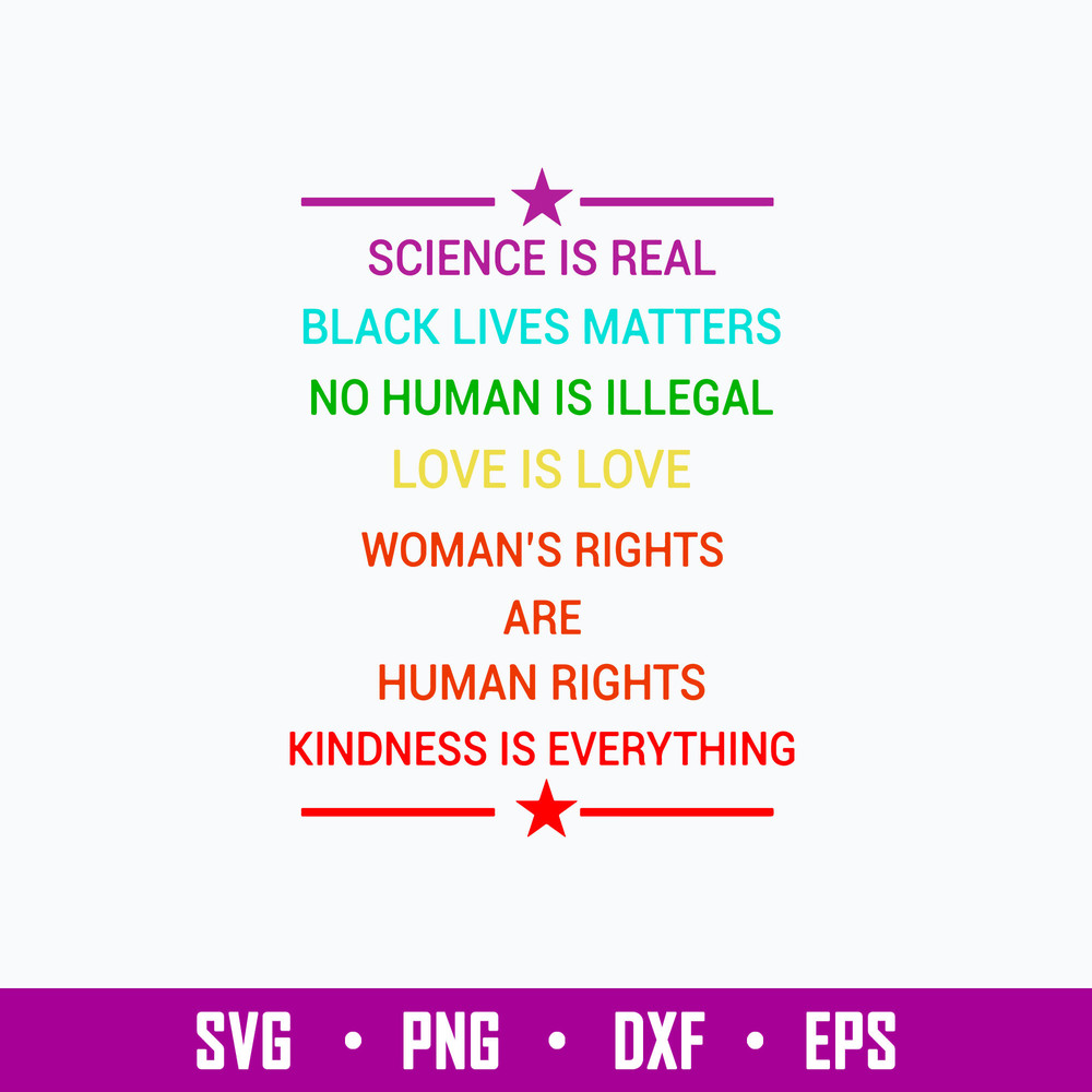 Science Is Real Kindness Is Everything Svg, Png Dxf Eps File.jpg
