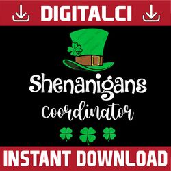 shenanigans coordinator st patrick's day funny teacher png sublimation designs