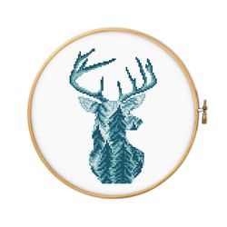 Wild forest deer - cross stitch pattern