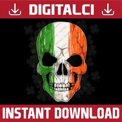 Irish Sugar Skull Saint Patricks Day Of Dead Shamrock PNG Sublimation Designs