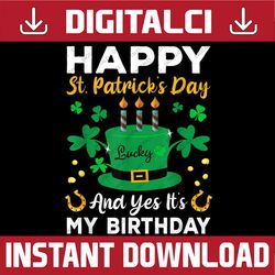 Birthday On St. Patrick's Day Shamrock Horseshoes Luck PNG Sublimation Designs