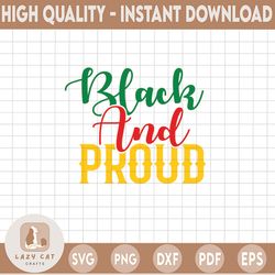 Black and Proud Swoosh Black History Month SVG Text SVG, African American Cricut or Silhouette Cut File