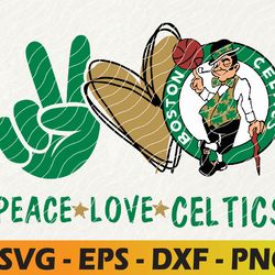 peace love boston celtics basketball team svg, boston celtics svg, n b a svg, n b a svg, instant download