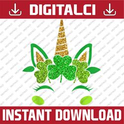 st patricks day unicorn face png sublimation designs