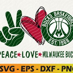 peace love milwaukee bucks svg, basketball team svg,houston rockets svg, n b a teams svg, n b a svg, instant download