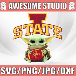 Baby Yoda with Iowa State Cyclones Football PNG,  Baby Yoda png, NCAA png, Sublimation ready, png files for sublimation