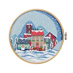 Christmas Town cross stitch pattern