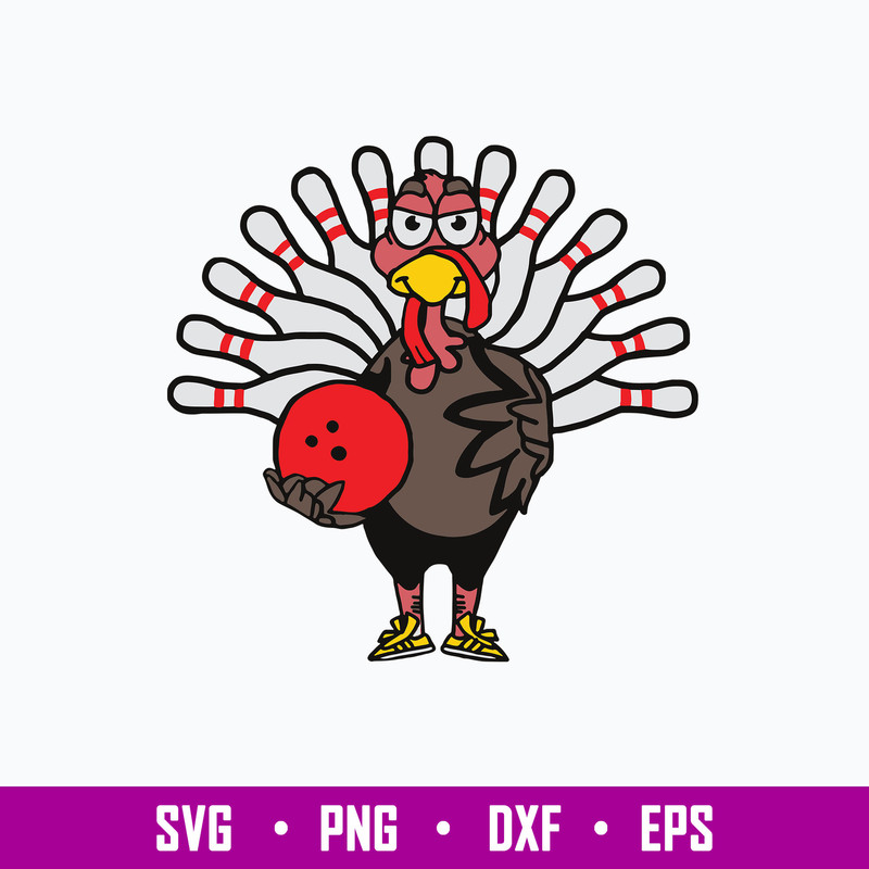 Thanksgiving Turkey Bowling Pin Matching Team Svg, Funny Svg, Png Dxf Eps File.jpg