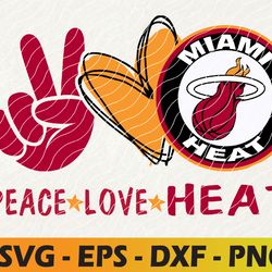 peace love miami heat svg, basketball team svg, cleveland cavaliers svg, n b a teams svg, instant download