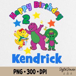 custom barney birthday png, birthday boy, girl png, png file, sublimation, purple png