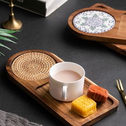 Coffe wooden tray tea coaster
