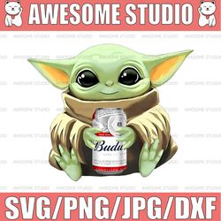 Baby Yoda with Budweiser PNG,  Baby Yoda png, Sublimation ready, png files for sublimation