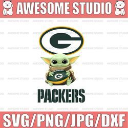Baby Yoda with Green bay packers NFL,  Baby Yoda NFL png, NFL png, Sublimation ready, png files for sublimation