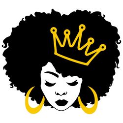 afro queen svg, black woman svg, black girl svg, afro puffs svg, black month svg