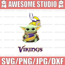 Baby Yoda with Minnesota Vikings NFL png,  Baby Yoda NFL png, NFL png, Sublimation ready, png files for sublimation,prin