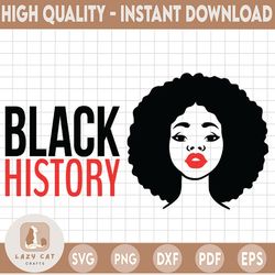 Black History Afro SVG Black Woman Words in Afro Natural Hair Cutting File for Cricut and Silhouette