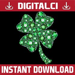 st. patrick's day green glitter clover shamrock png sublimation designs