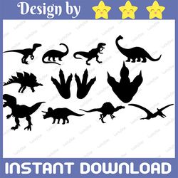 dinosaur svg bundle dinosaur clipart dinosaur silhouette t-rex svg cute dinosaur svg for cricut files clipart bundle png