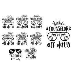 off duty svg bundle, teacher off duty svg, counselor off duty svg, conselor svg