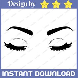 Eyelashes Svg file, Eyebrows SVG Instant Download Woman Eyelashes SVG and PNG file, Makeup svg