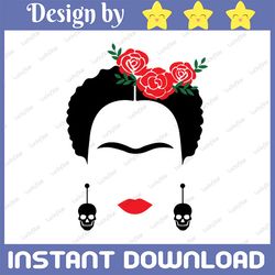 frida kahlo svg, frida svg, frida kahlo cut file, feminist svg, feminism svg, skull svg, female power svg, strong woman