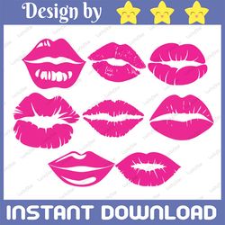 Lips SVG, Lips Bundle Svg, Kiss, Bleeding Lips, Biting Lips, Dripping lips, Lip, Makeup Silhouette Png Eps Dxf Vinyl Dec