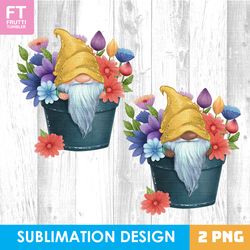 Watercolor Gnome PNG - Spring Sublimation Design