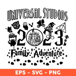 Universal Studios 2023 Family Adventure Png, Family Adventure 2023 Png, Cartoon Character Png, Vacay Mode Png, PNG Downl