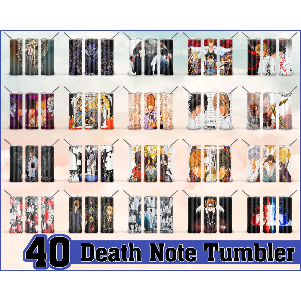 Death Note Tumbler, Death Note PNG, Tumbler design, Digital download.jpg