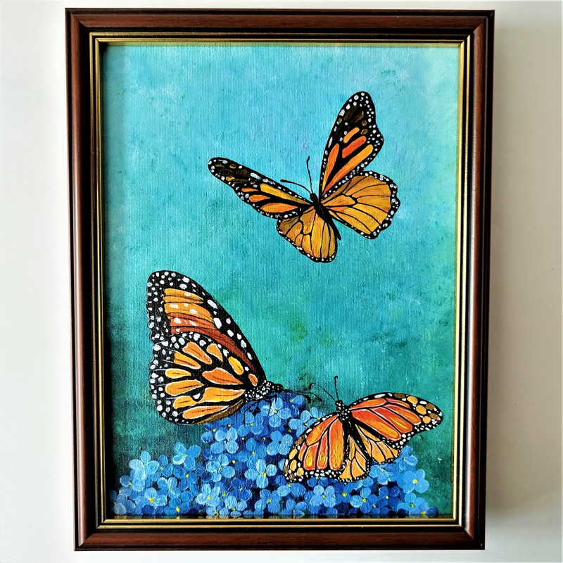 Art-insects-framed-painting-monarch-butterflies-wall-decoration.jpg