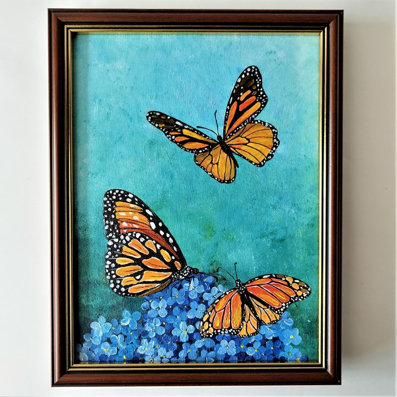 Insect-acrylic-painting-monarch-butterflies-artwork-in-frame.jpg