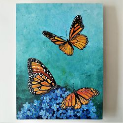 Monarch Butterflies: Acrylic Painting Insect Art | Artwork