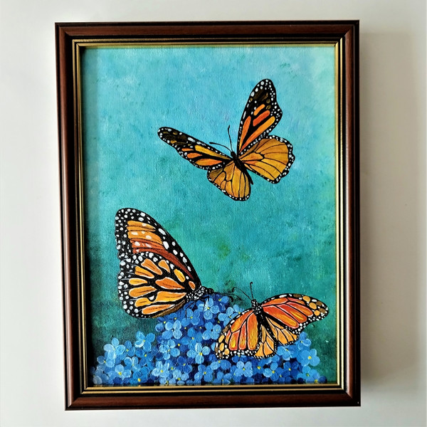 Monarch-butterflies-painting-insect-acrylic-art-framed-wall-decor.jpg