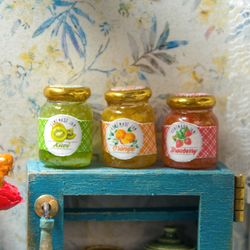 TEMPLATE Miniature jam jar labels in 20 different designs | Printable template | Dollhouse miniatures