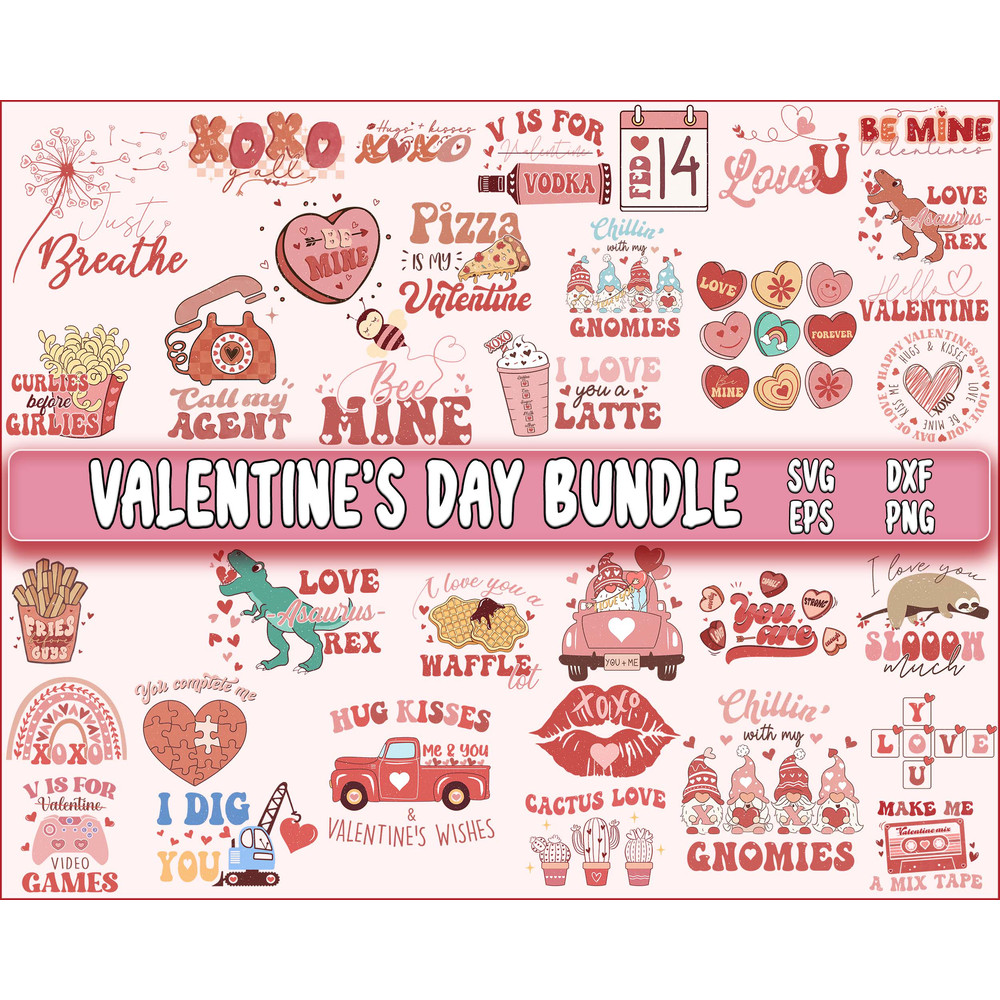Valentine's day bundle SVG ,Car , phone, T-rex , Xo Xo, valentine's day SVG DXF EPS PNG, Valentines Day Sublimation ,.jpg