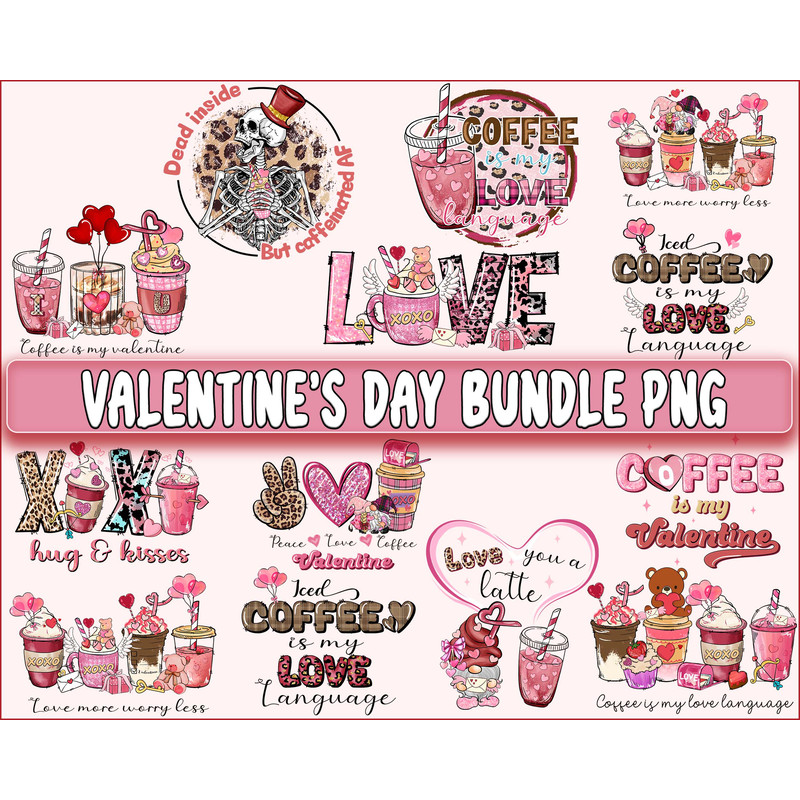 Valentine's day bundle PNG , Skeleton ,coffee valentine's day PNG, Valentines Day Sublimation ,Love  , Heart valentine's day sublimation,.jpg