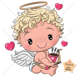 Cute Cartoon Cupid PNG, clipart, Sublimation Design, Adorable, Print, Love, clip art
