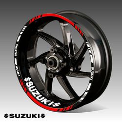 Suzuki rim decal wheel motorcycle Suzuki  fi stickers stripes wheel decals for Suzuki
