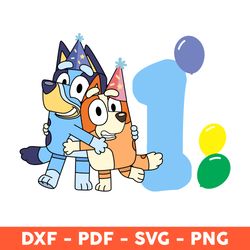 Bluey And Bingo Hug Happy Birthday One, Of The Birthday Svg, Bluey Birthday Svg, Bluey And Bingo Hug Svg - ownload File