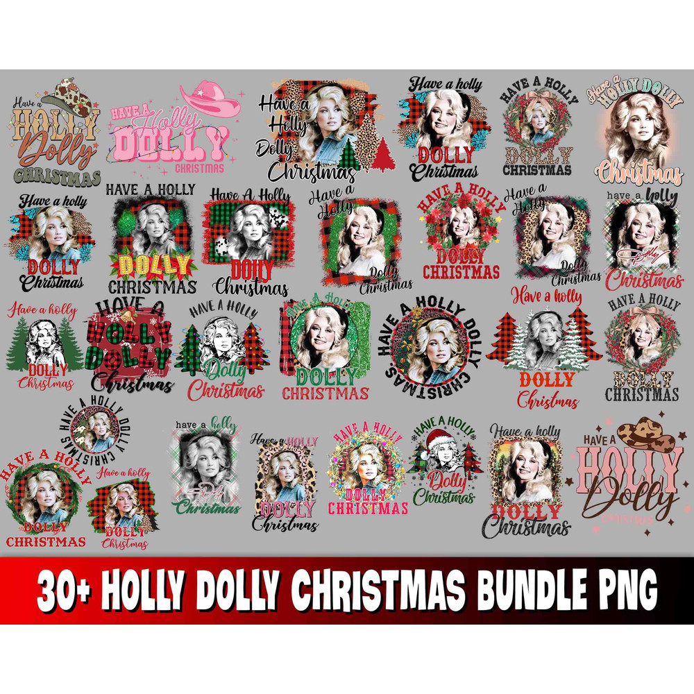 30+ Holly Dolly christmas bundle png kingbundlesvg.jpg
