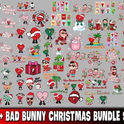 mega christmas bad bunny bundle svg, 30 file bad bunny christmas bundle svg, for cricut, silhouette, digital, file cut