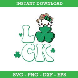 kitty benito lucky svg, st. patricks day svg, hello kitty svg, bad bunny svg, png dxf  eps file