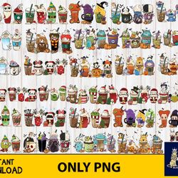 32 file coffee halloween bundle png , bundle christmas png , silhouette, digital , instant download