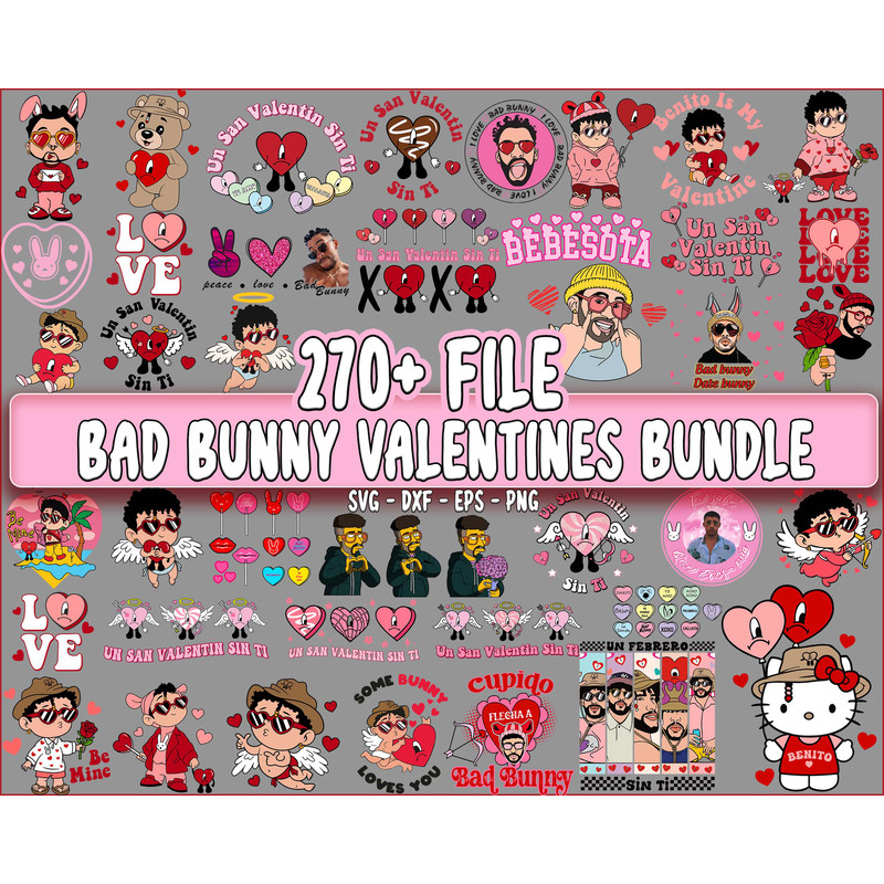 270+ file Bad Bunny valentine bundle SVG , Bad Bunny valentine .jpg