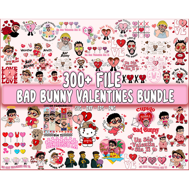 300+ file Bad Bunny valentine bundle SVG , Bad Bunny valentine (5).jpg