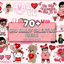 70 file bad bunny valentine bundle svg  , cricut , digital downdload