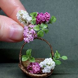 Miniature Lilac, Lilac Dollhouse, Miniature Flowers 1:12, Dollhouse Flowers, Lilac handmade